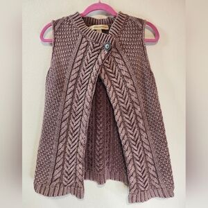 Vintage America Jeans Cotton Ramie Purple Thick Cable Sweater Vest Size Medium